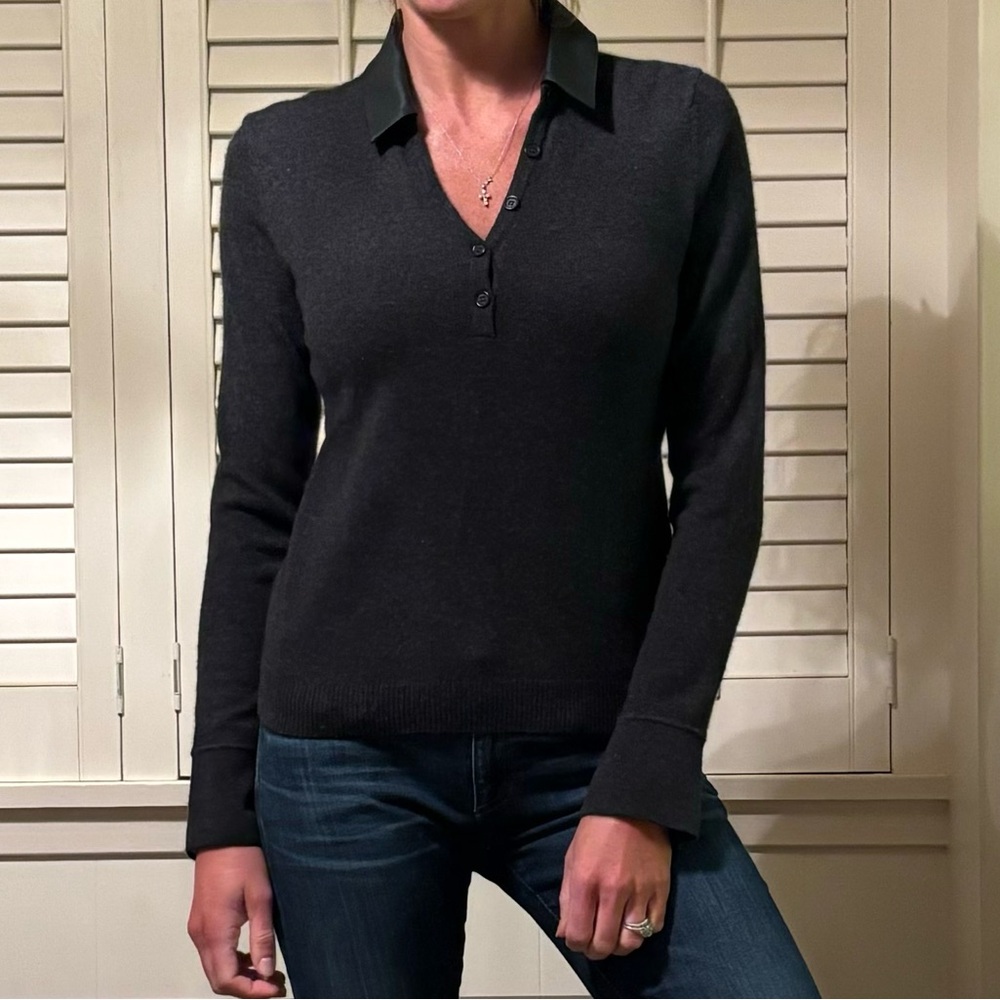 Brochu Walker cashmere, wool, and leather sweater